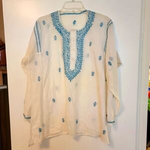 Embroidered Mexican Peasant Tunic
